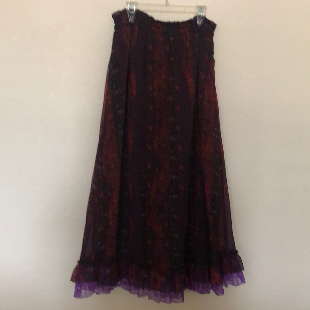 Multi-color elastic waist skirt